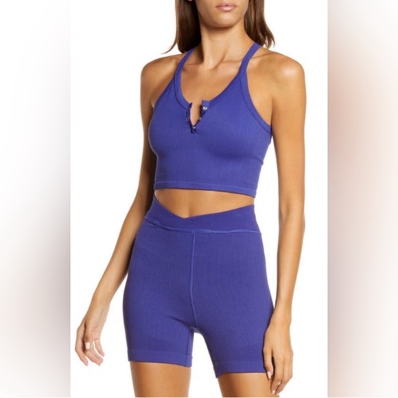 FREE PEOPLE | ✨NWOT✨ Free Throw Henley Tank in Blue * - Picture 3 of 5